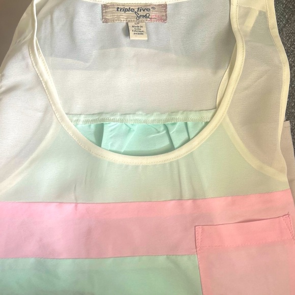 💫TRIPLE FIVE SOUL Women’s 3 Colours Striped Seetrough Camisole - Picture 7 of 11